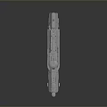 Sci-Fi Spaceship Model With Reflective Metallic Surface Complex Structure And Engine Details